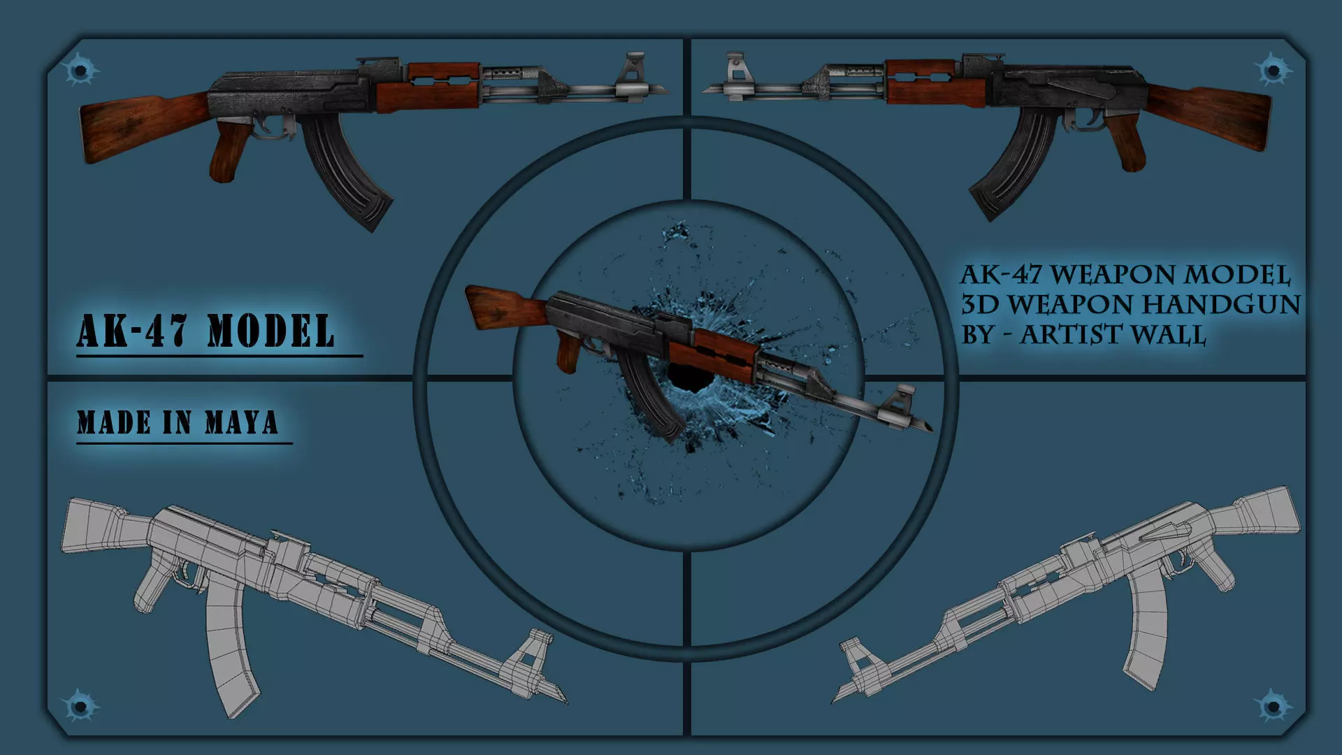 Ak 47 3D Model Low-poly 3D model_0