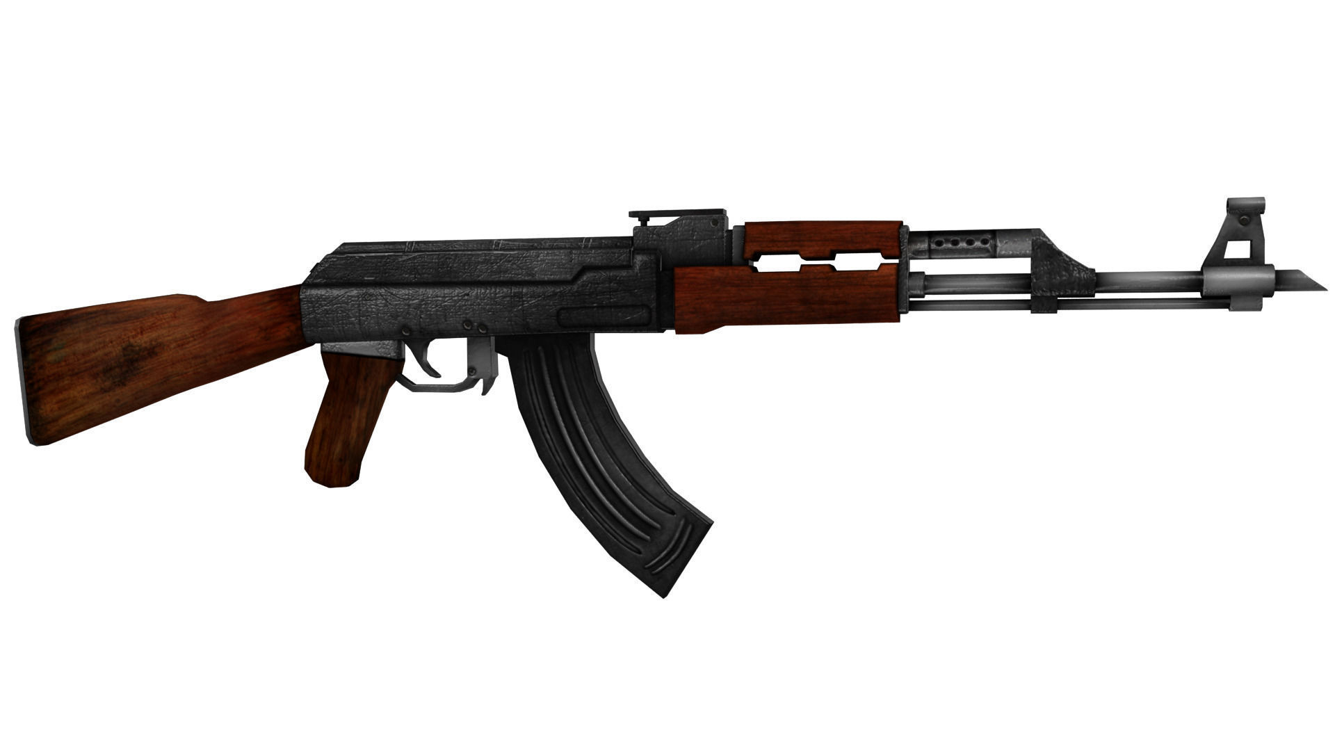 Ak 47 3D Model Low-poly 3D model_3