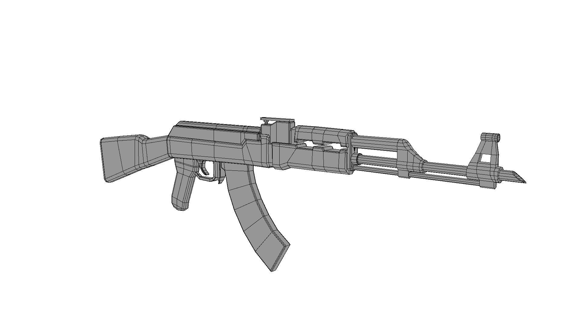 Ak 47 3D Model Low-poly 3D model_5