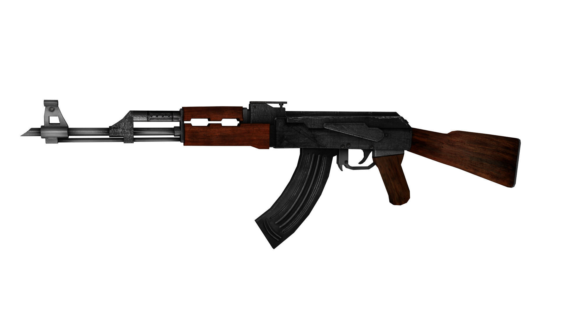 Ak 47 3D Model Low-poly 3D model_1