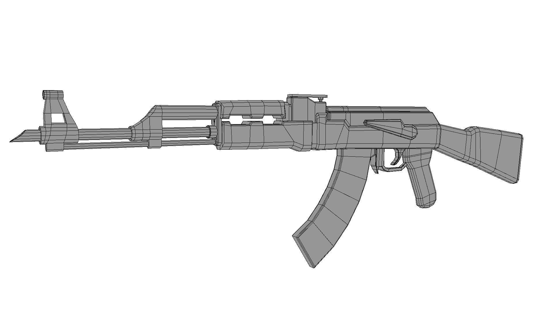 Ak 47 3D Model Low-poly 3D model_6