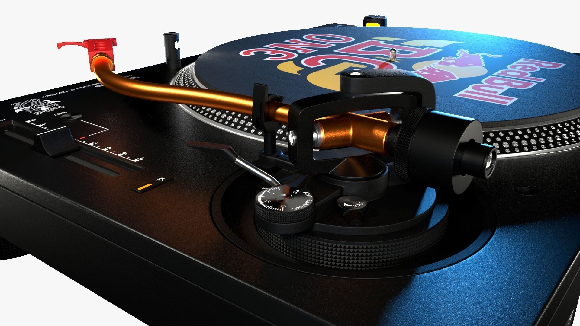 Red Bull BC One Limited Edition SL-1200-1210MK7R Turntable 3D model_3