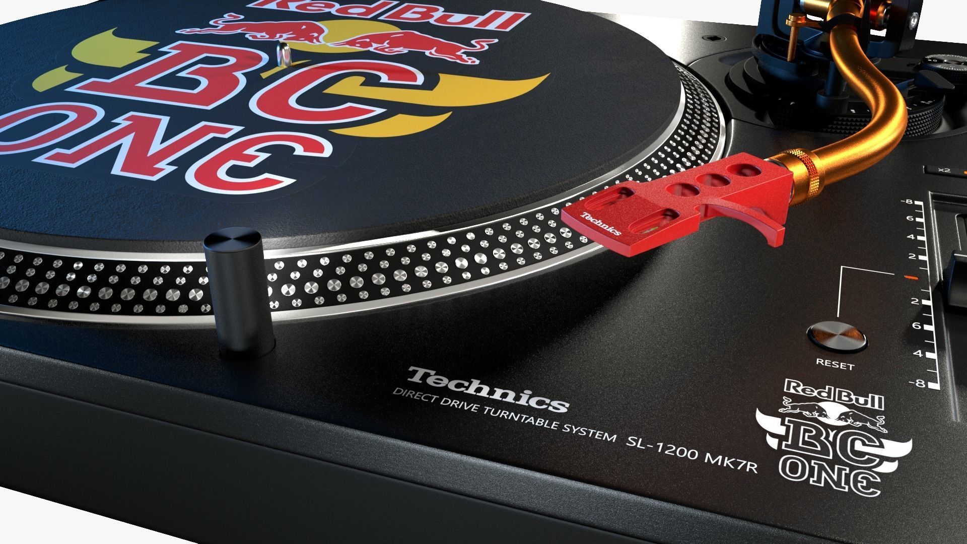 Red Bull BC One Limited Edition SL-1200-1210MK7R Turntable 3D model_1