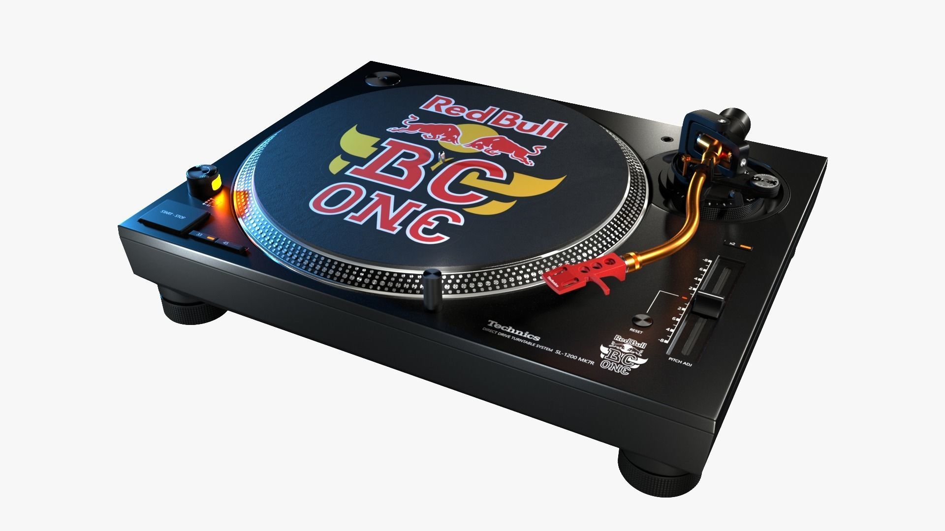 Red Bull BC One Limited Edition SL-1200-1210MK7R Turntable 3D model_0