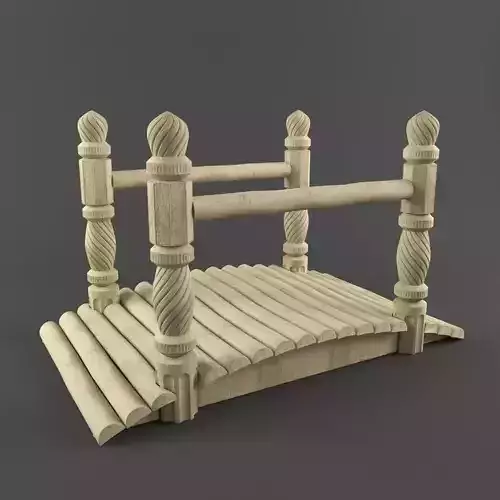Brige wooden bridge Free 3D model