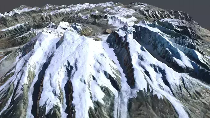 Mountain landscape Muztagh Ata China 3D model