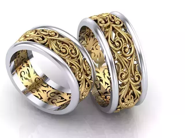 Wedding floral ornament rings