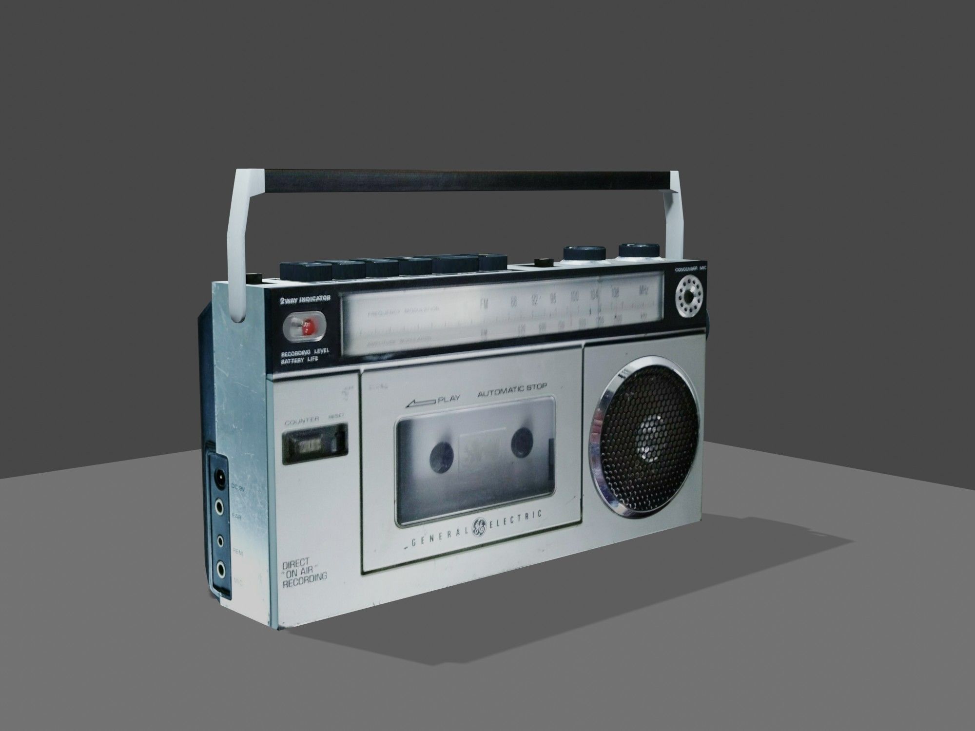 Retro Boom Box Ghetto Blaster Low-poly 3D model_2