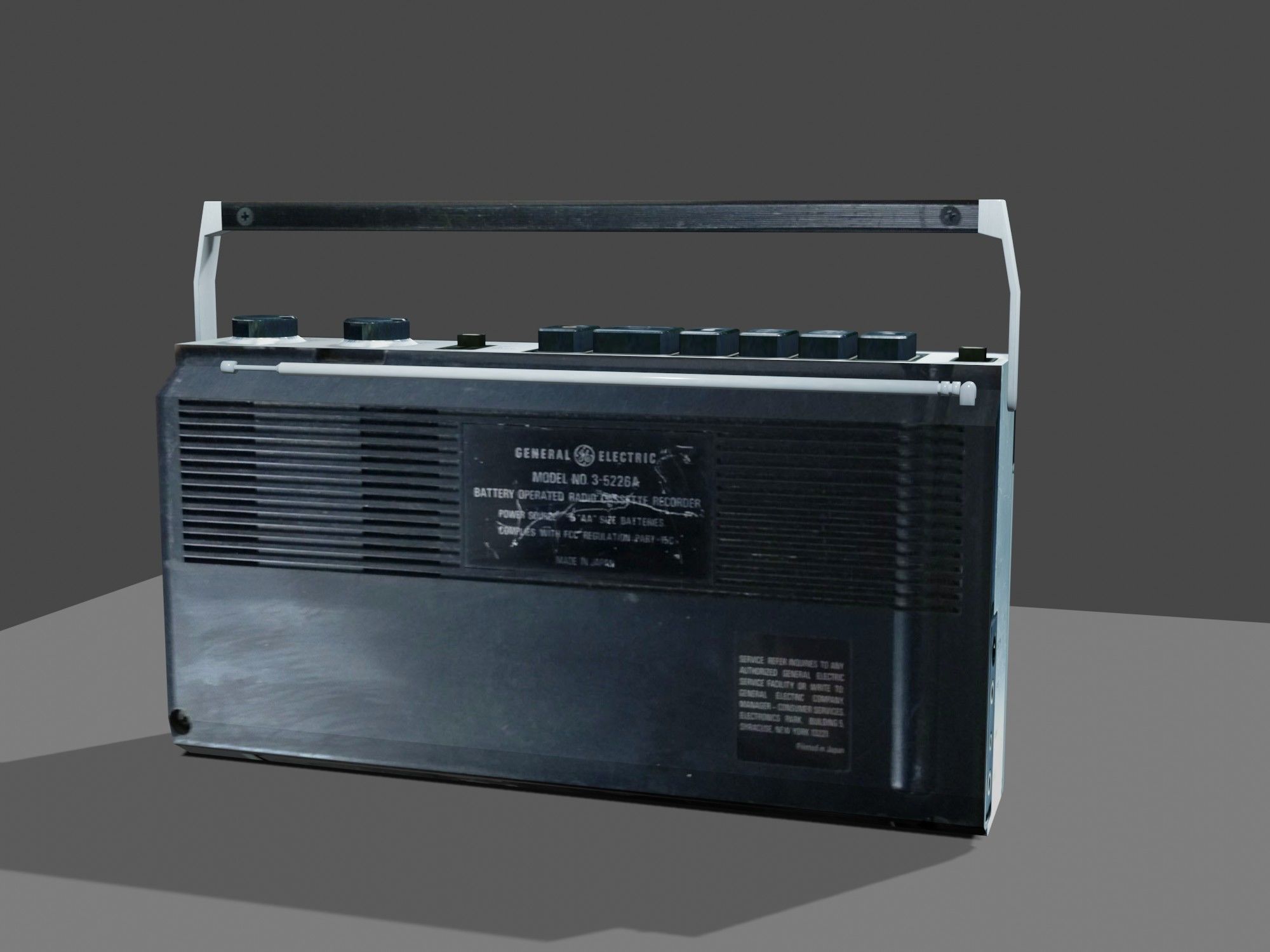 Retro Boom Box Ghetto Blaster Low-poly 3D model_3