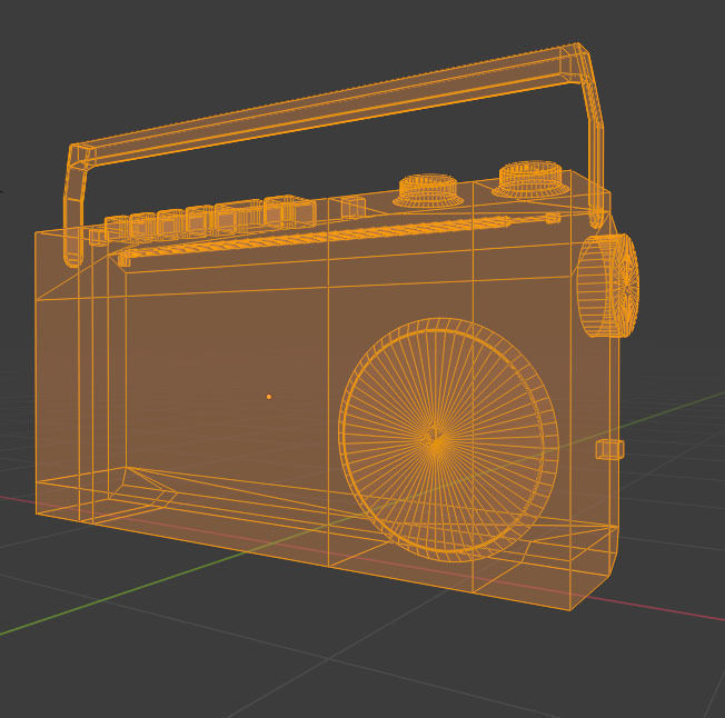 Retro Boom Box Ghetto Blaster Low-poly 3D model_7