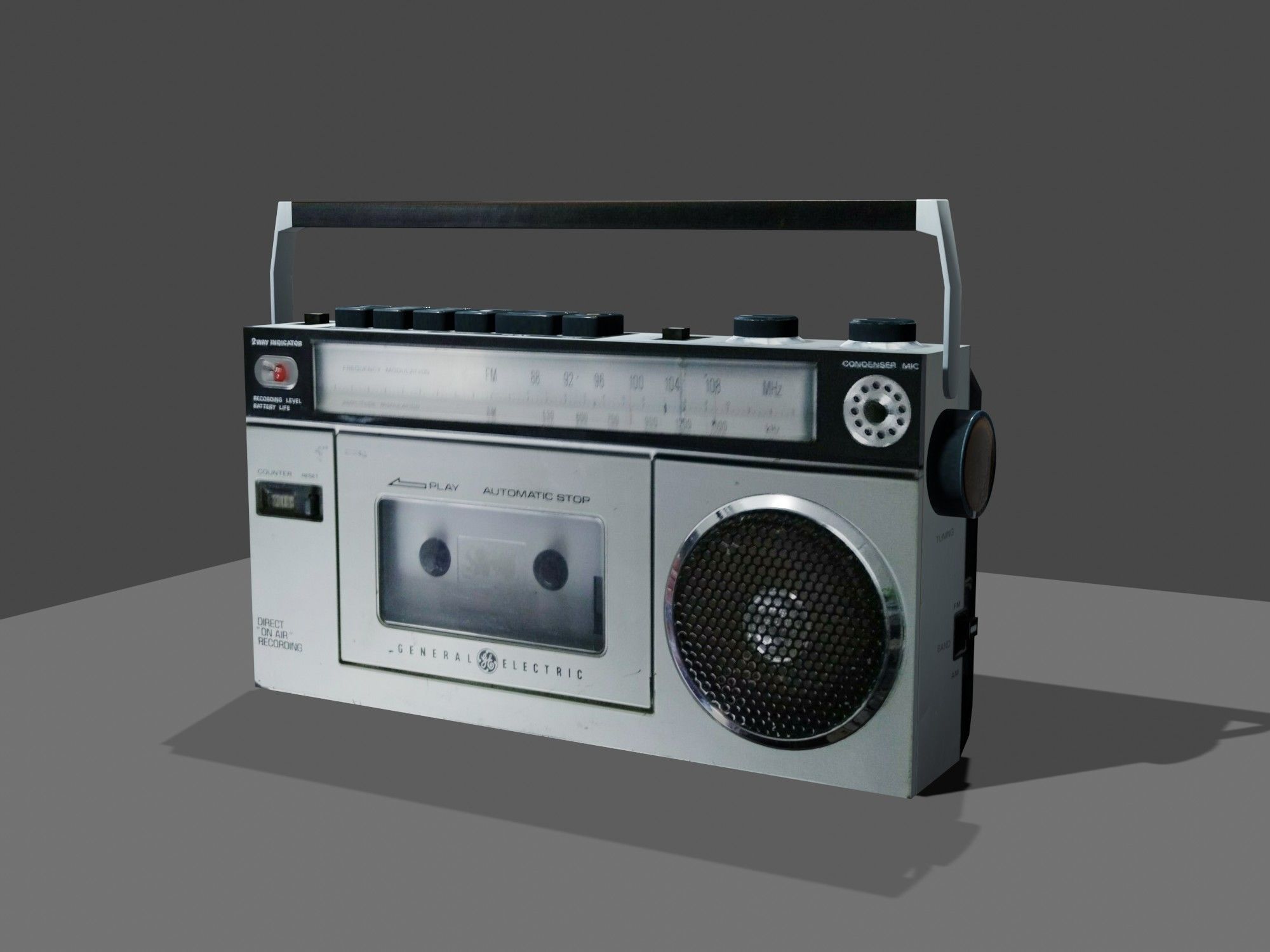 Retro Boom Box Ghetto Blaster Low-poly 3D model_1