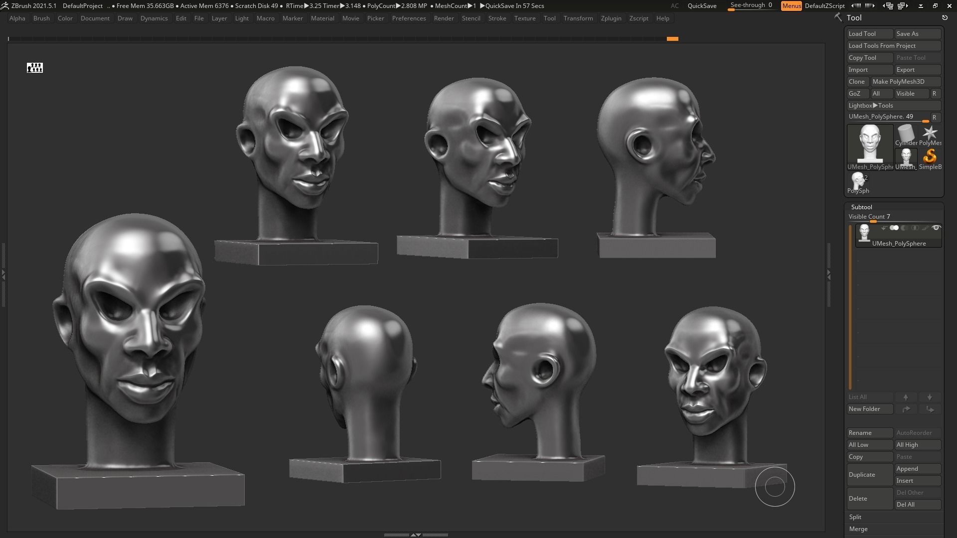 human head modern sculpture 3d print model 97 3D print model_4