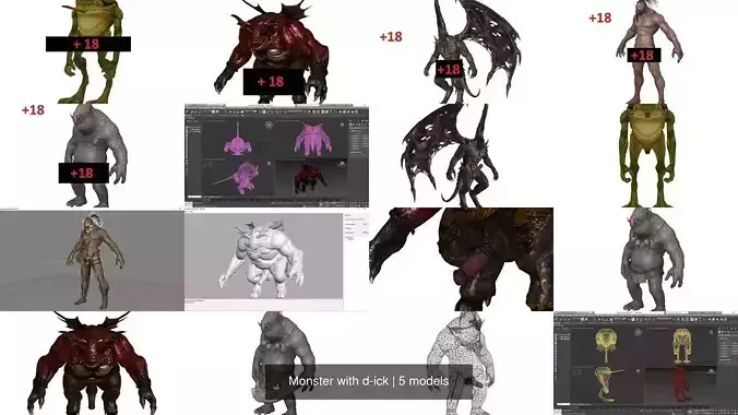 Monster with d-ick 3D Model Collection