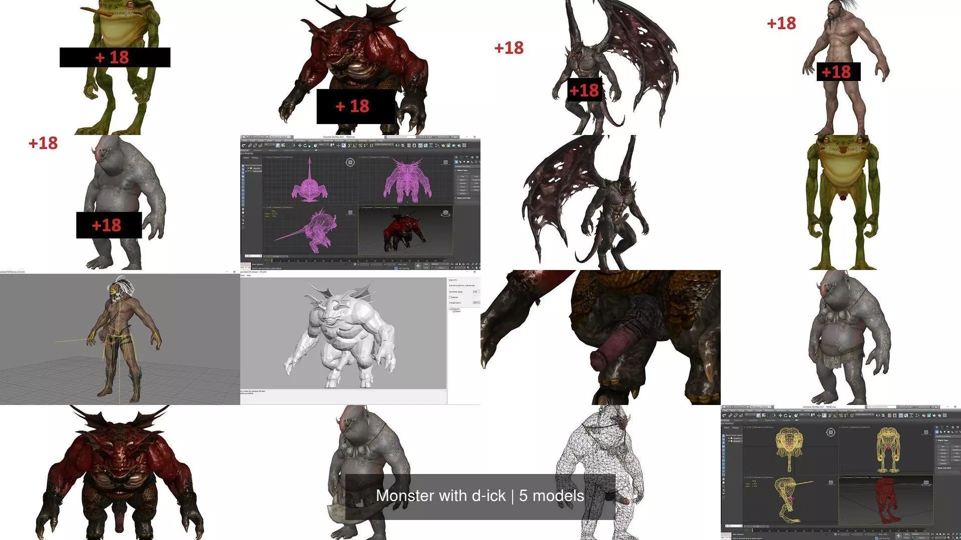 Monster with d-ick 3D Model Collection_0