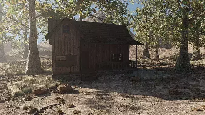 Barn Scene 3D model 5