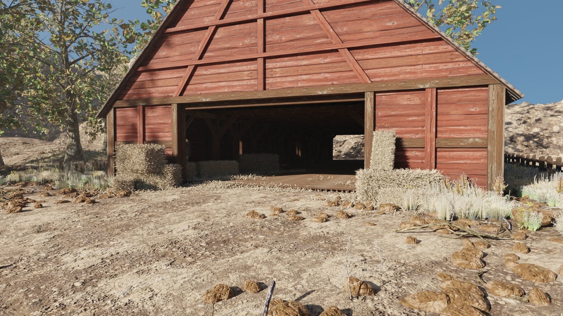 Barn Scene 3D model_2