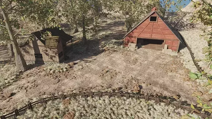 Barn Scene 3D model 7