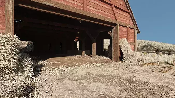 Barn Scene 3D model 4