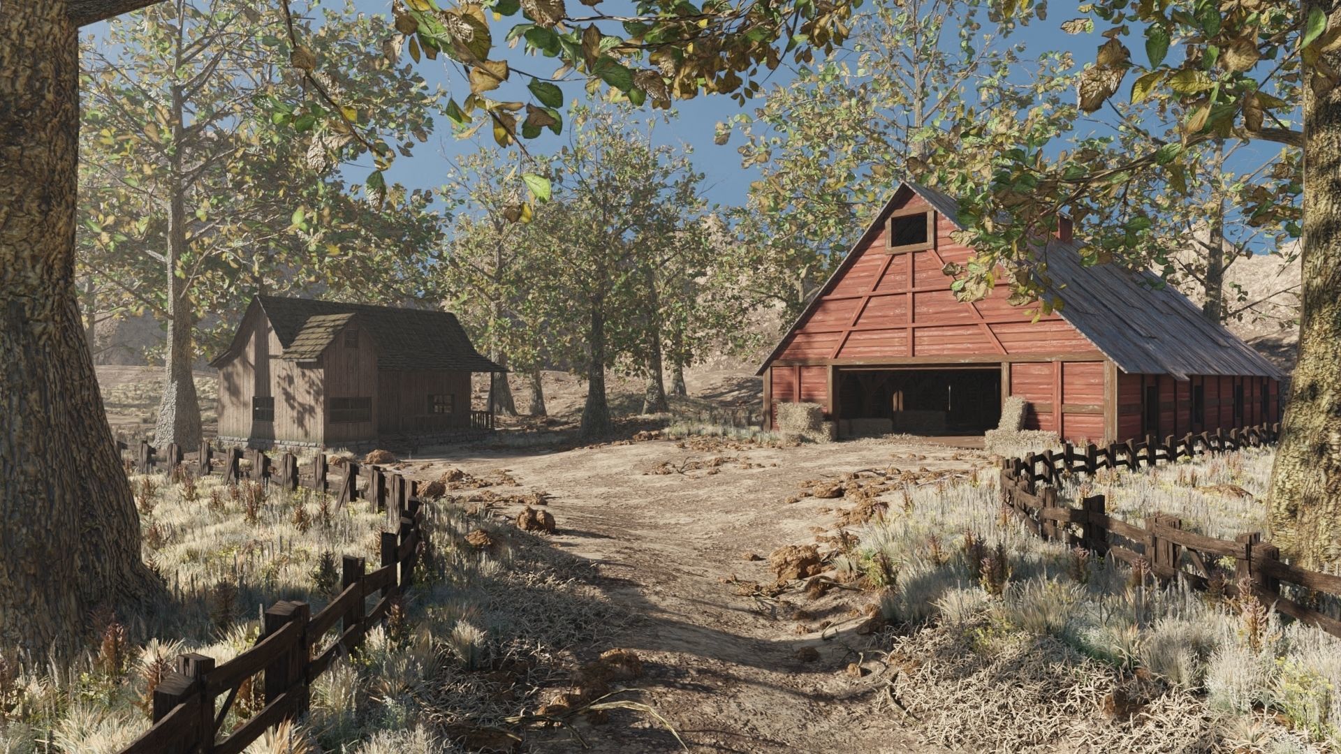 Barn Scene 3D model_0