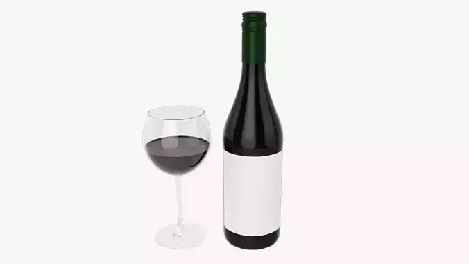 Wine bottle mockup 08 screw cap with glass