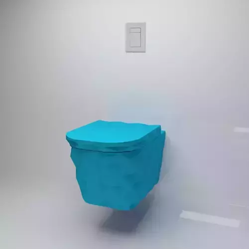 Candy blue wall mounted toilet