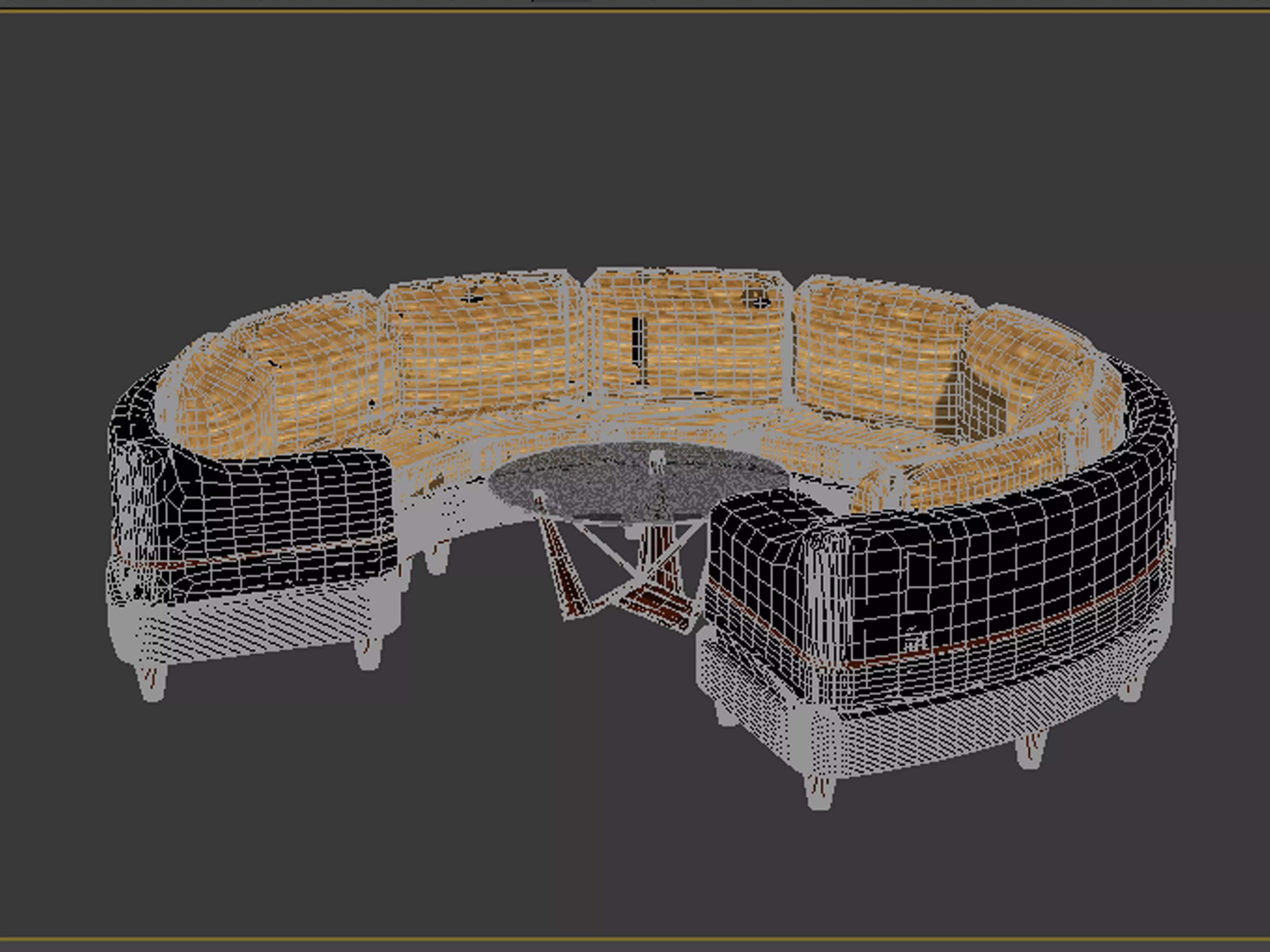  circular sofa 3D model_0