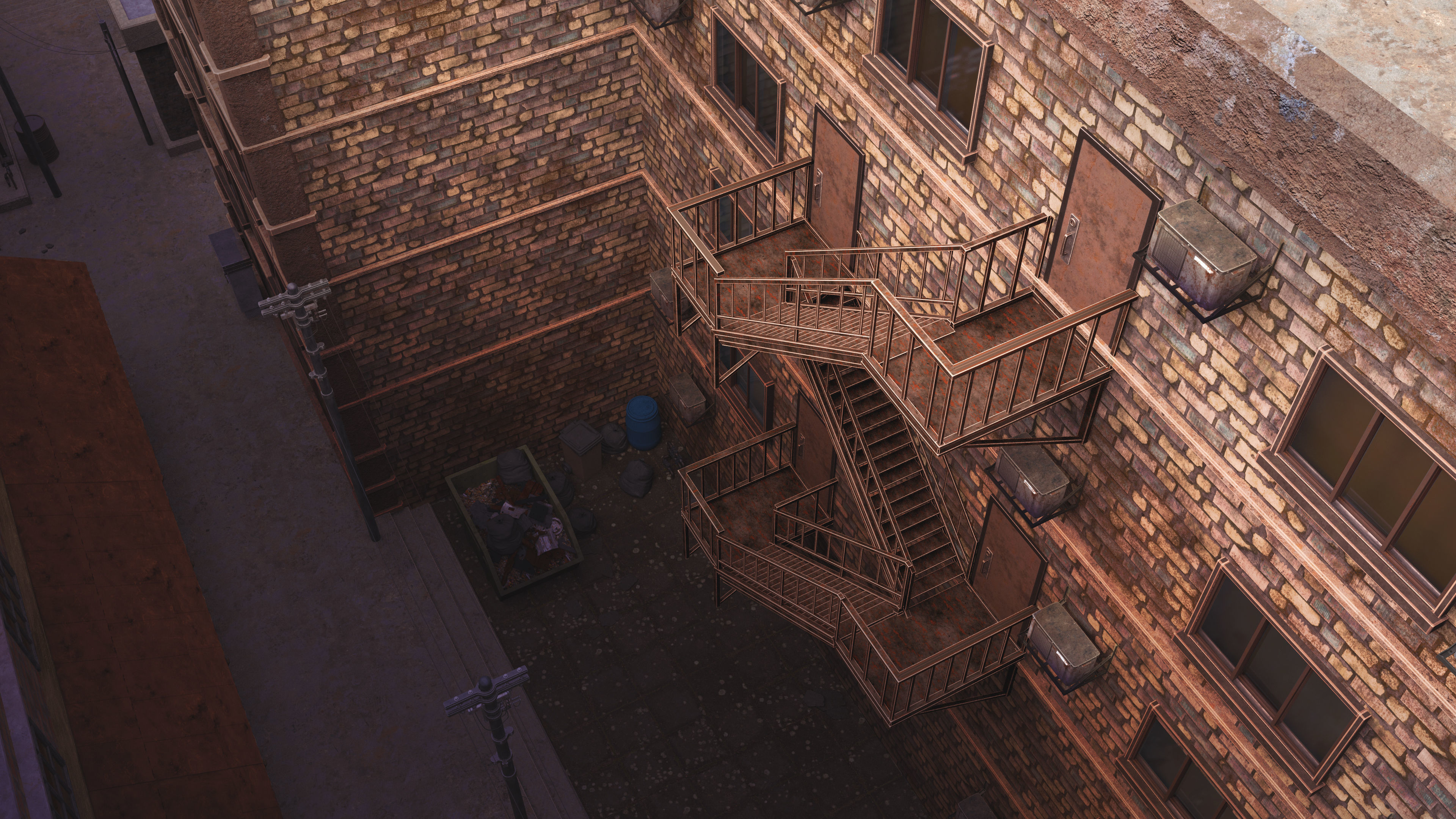 Exterior Alleyway Set 3D model_1