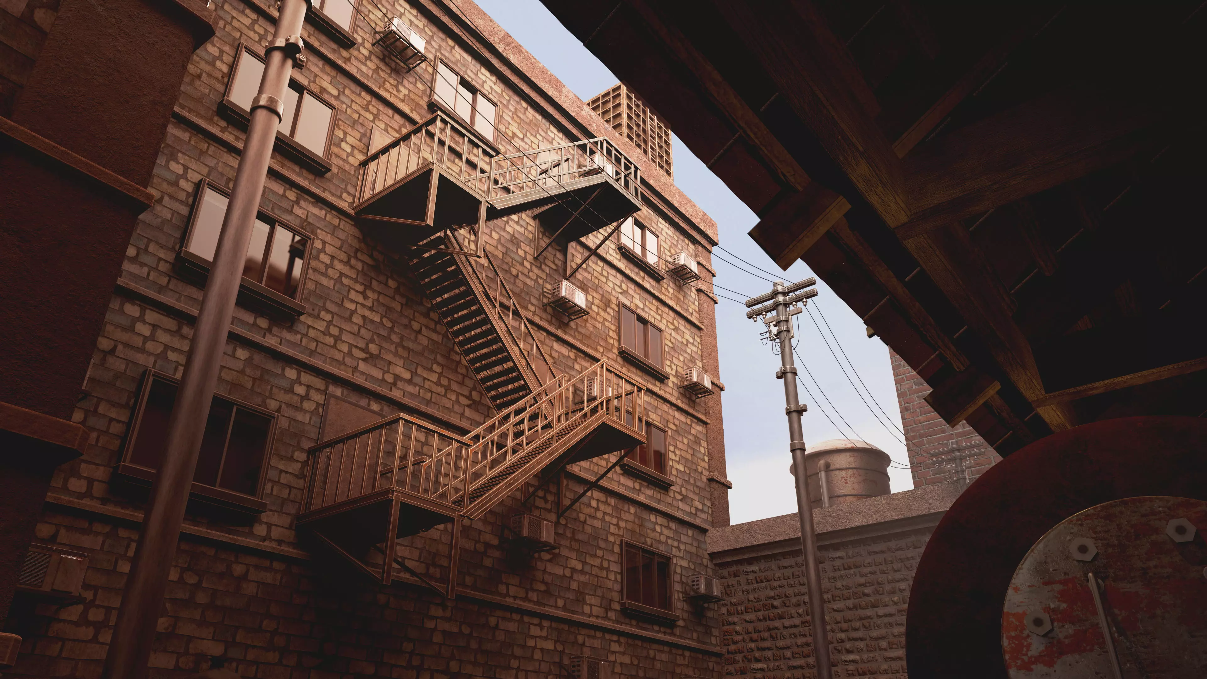 Exterior Alleyway Set 3D model_0