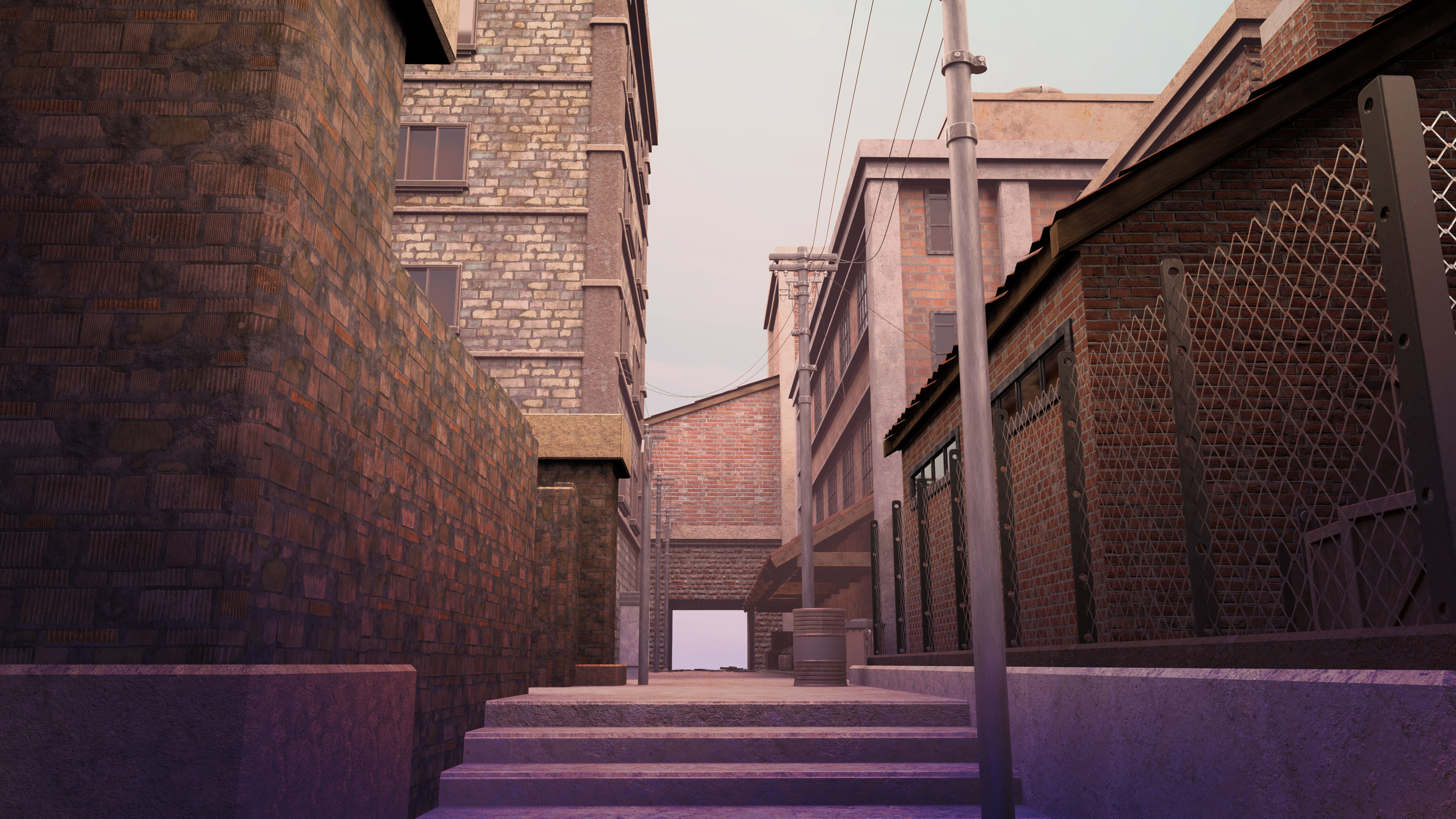 Exterior Alleyway Set 3D model_2