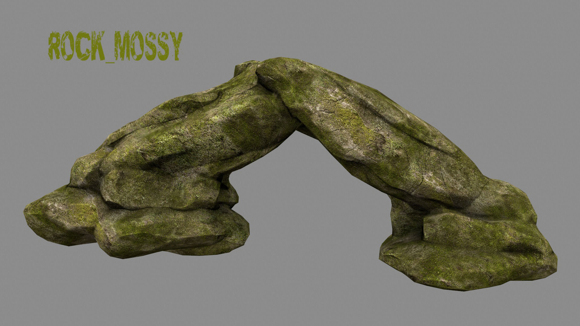rock  mossy Low-poly 3D model_1