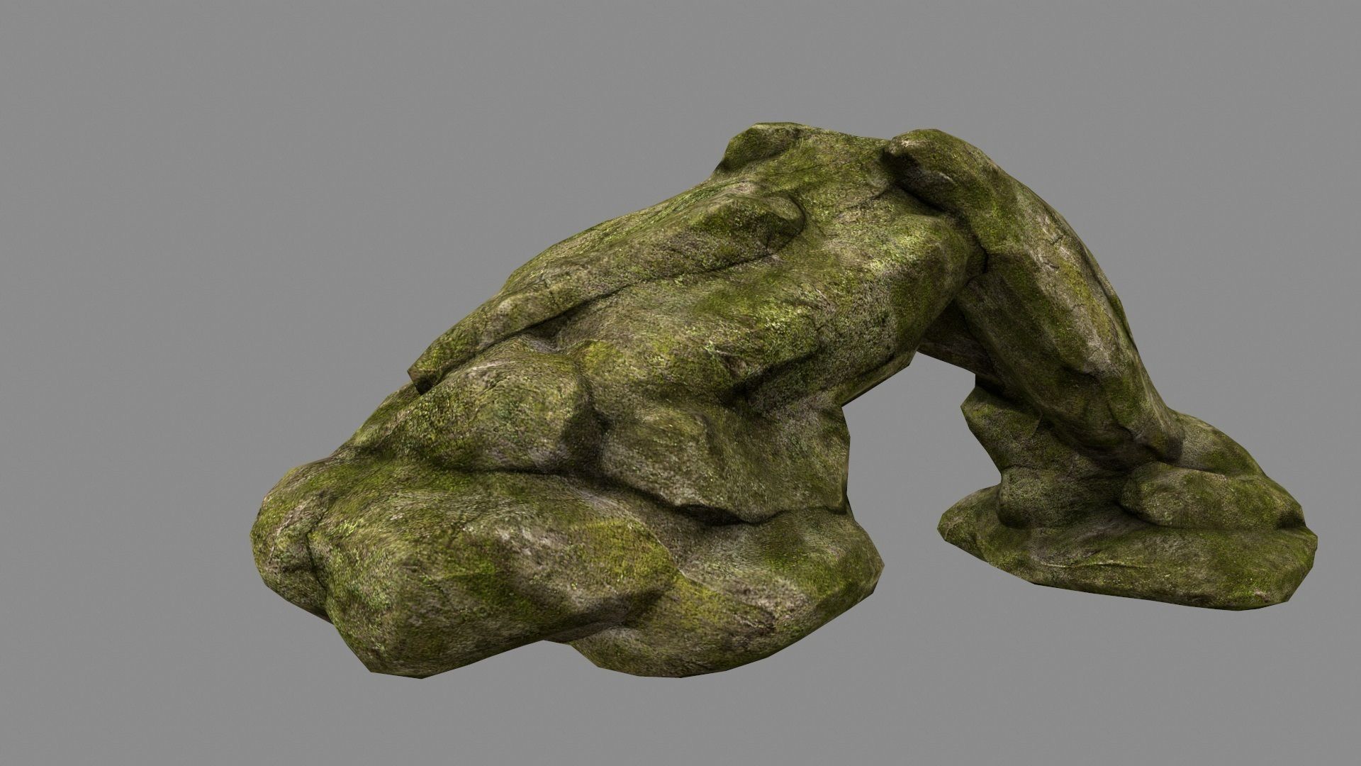 rock  mossy Low-poly 3D model_2