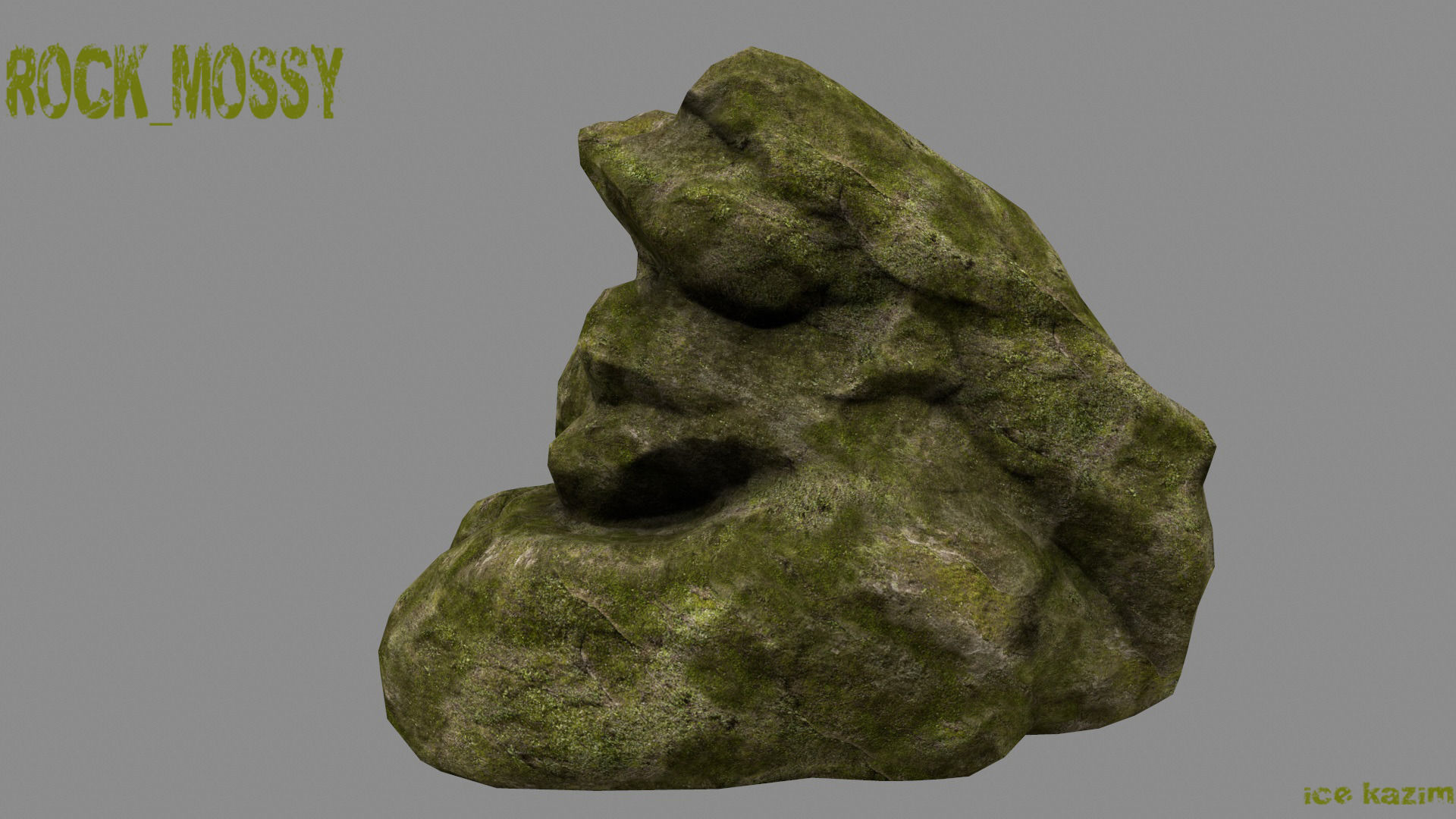 rock  mossy Low-poly 3D model_7