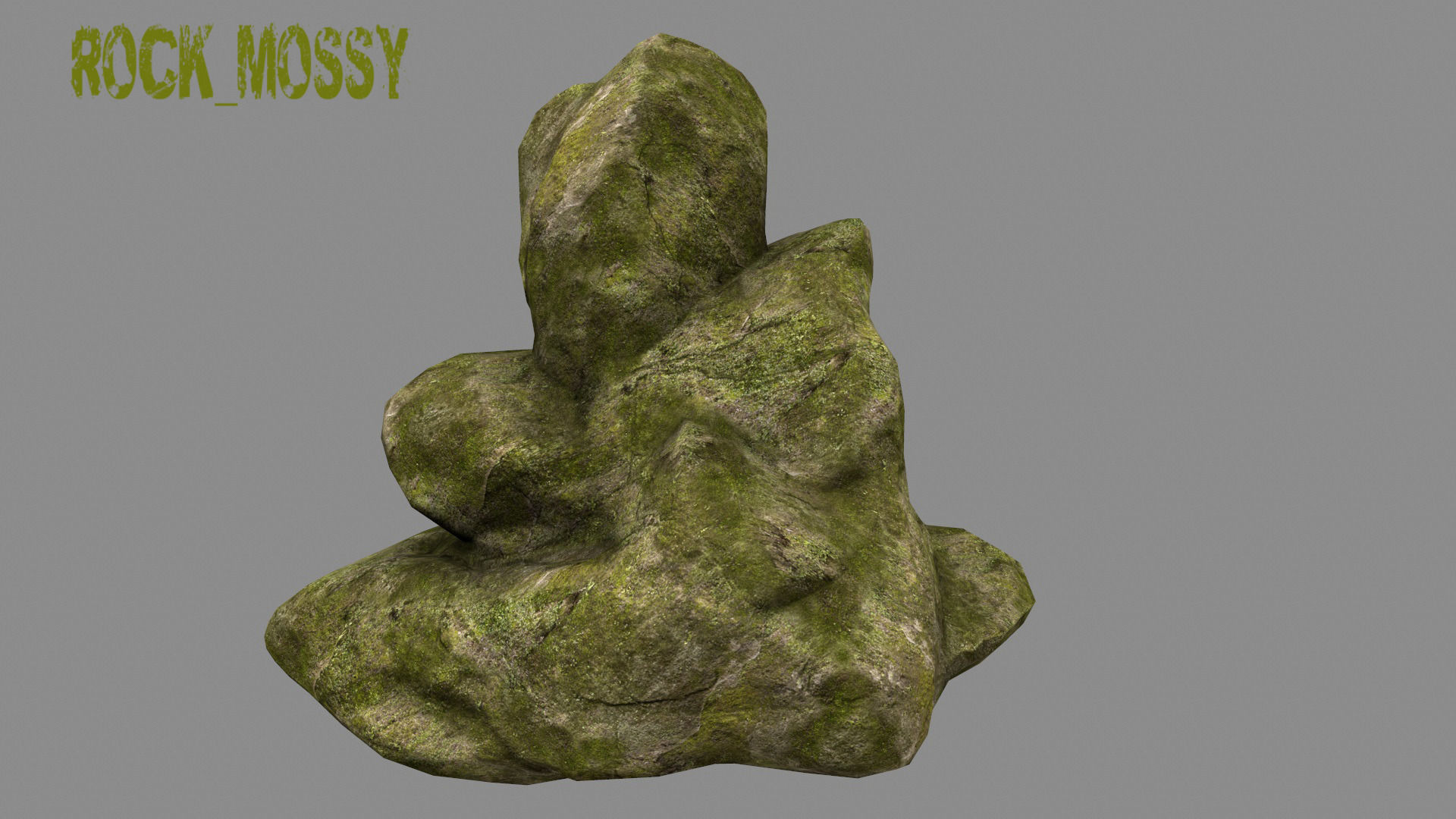 rock  mossy Low-poly 3D model_12