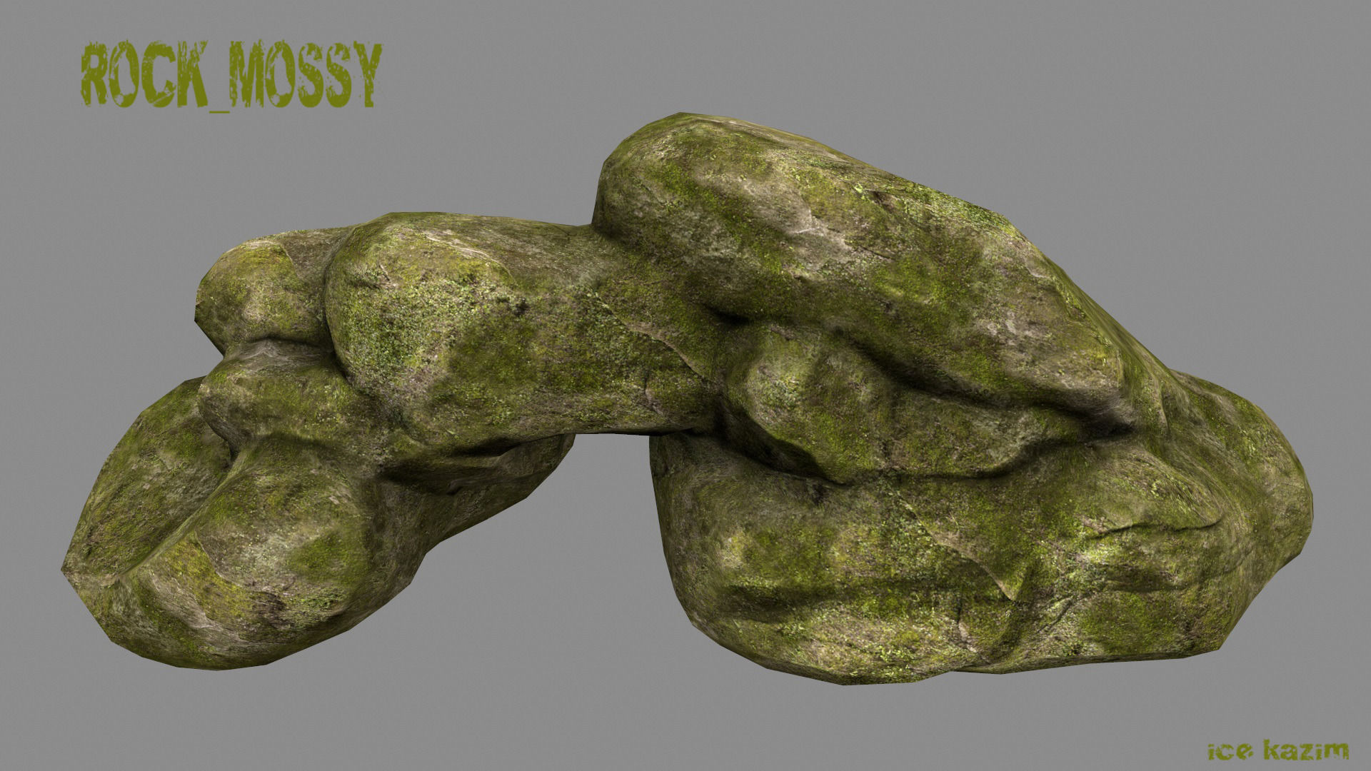 rock  mossy Low-poly 3D model_4