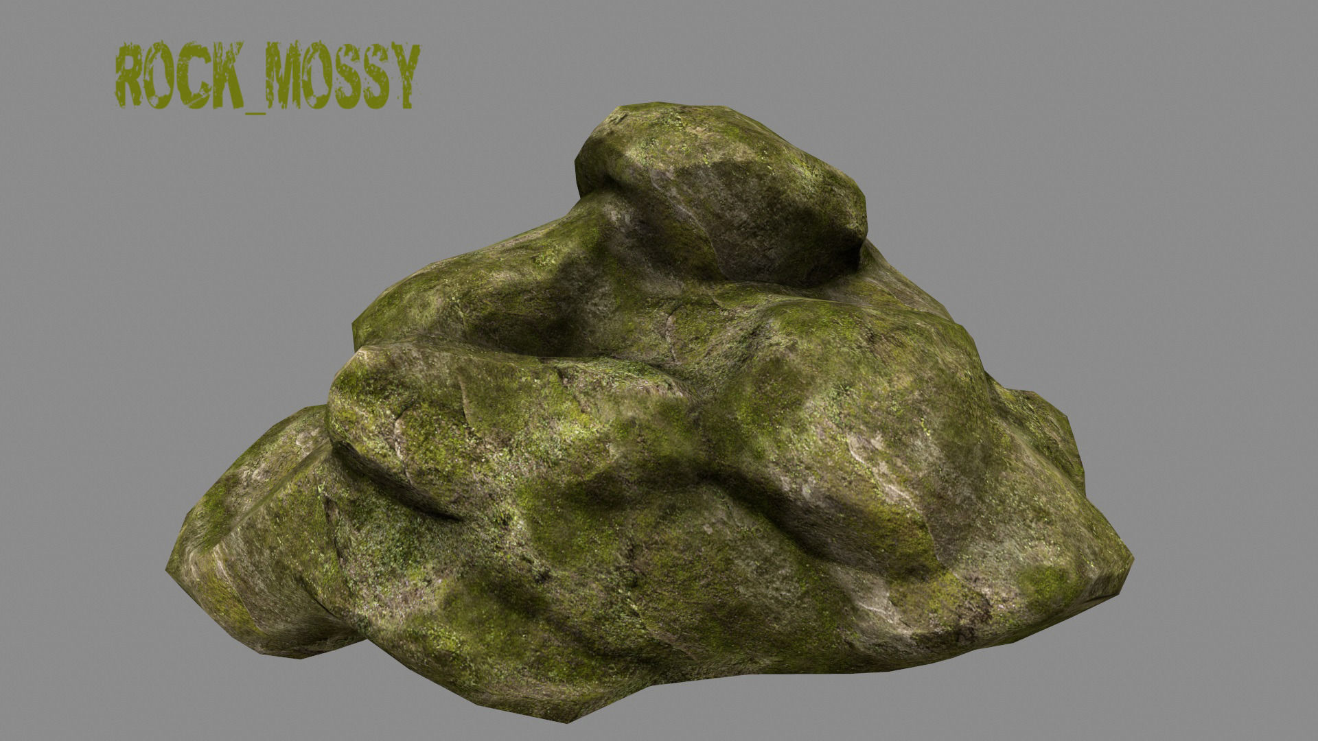 rock  mossy Low-poly 3D model_14