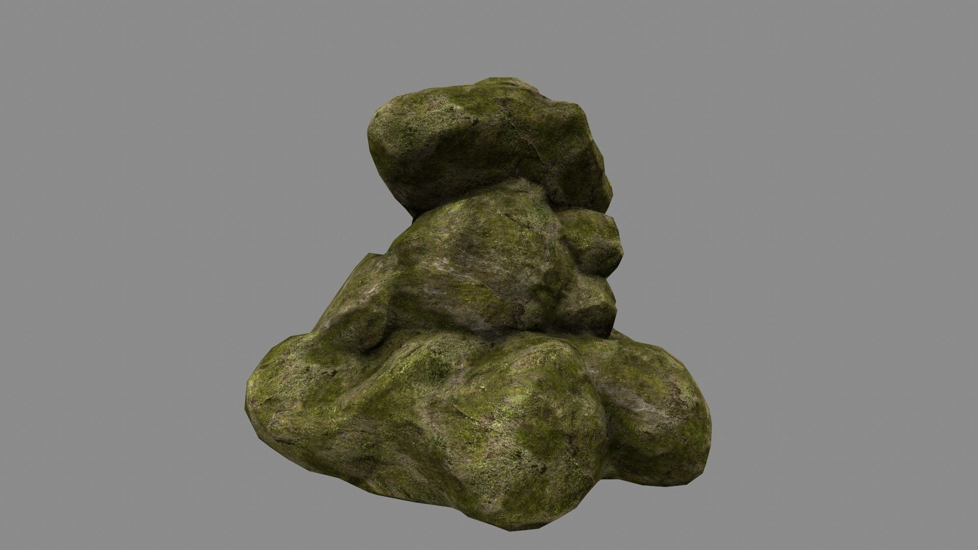 rock  mossy Low-poly 3D model_6