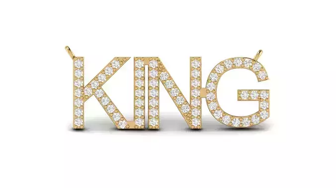 KING  Initial Pendant 