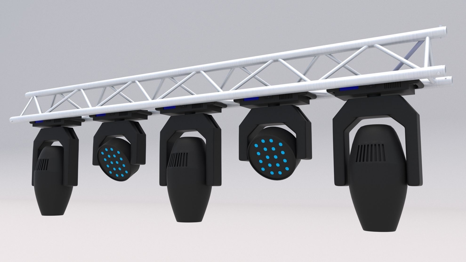 Truss with Moving Heads 3D model_1