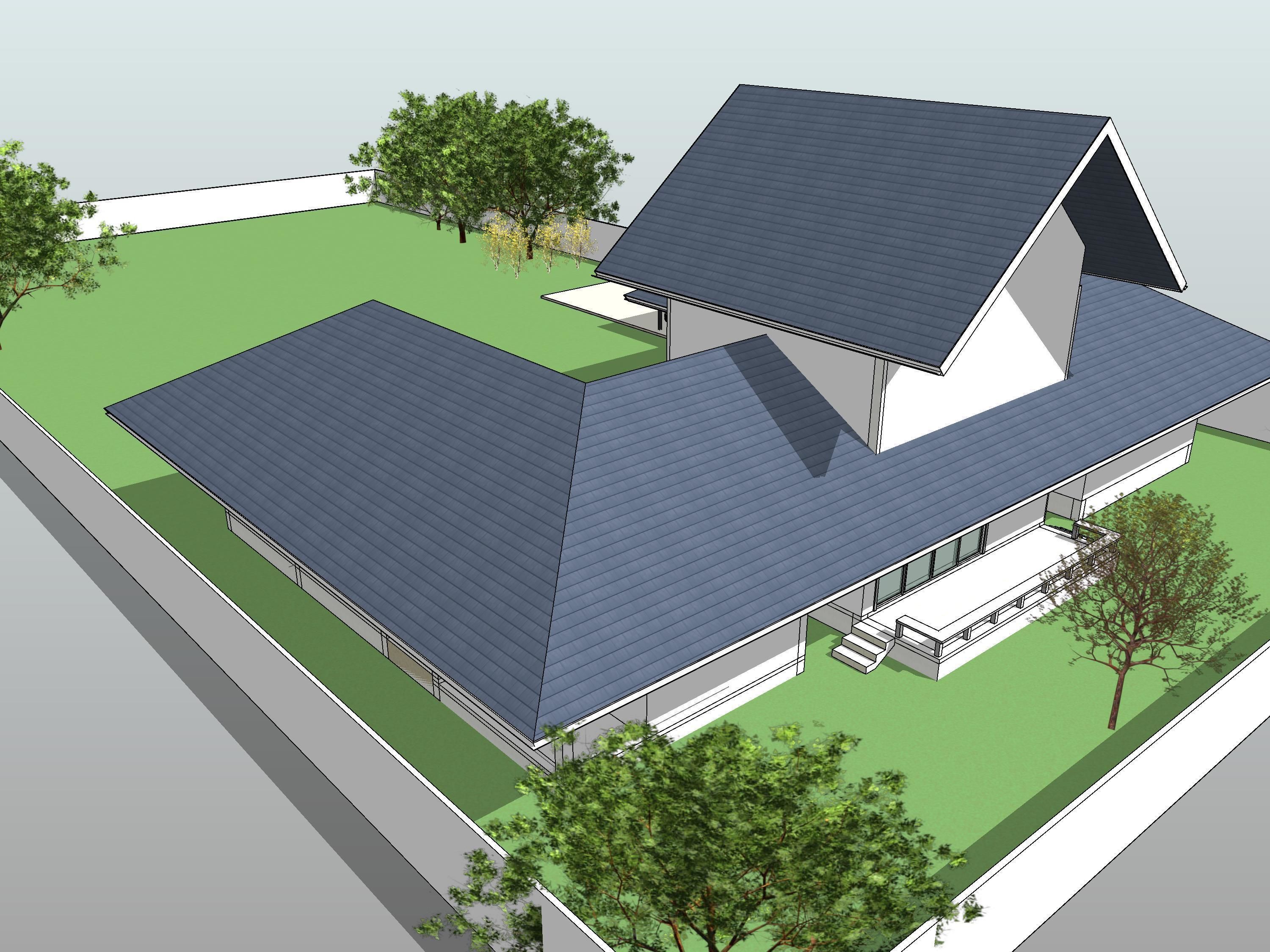 Tropical U house 3D model_3