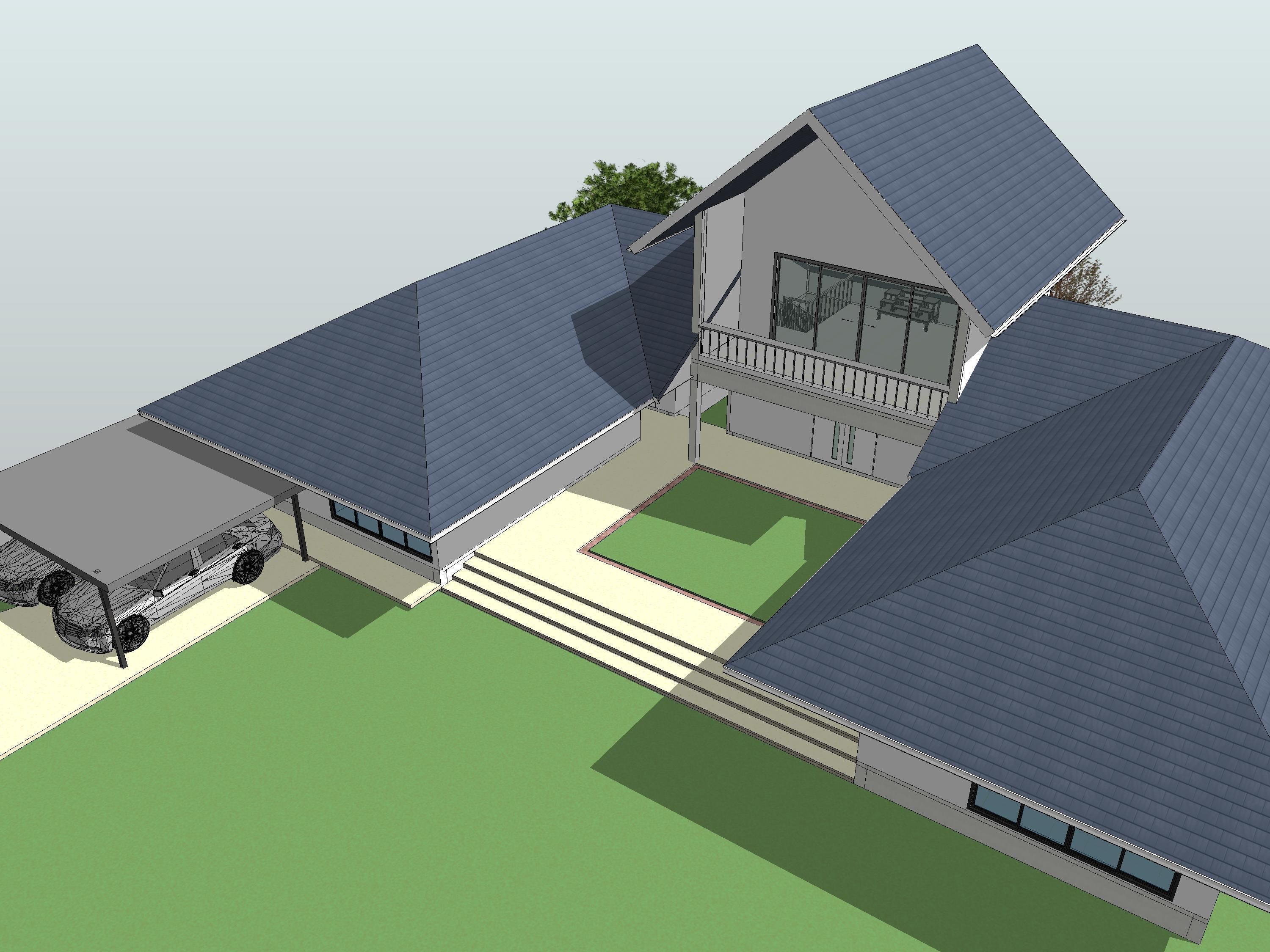 Tropical U house 3D model_6