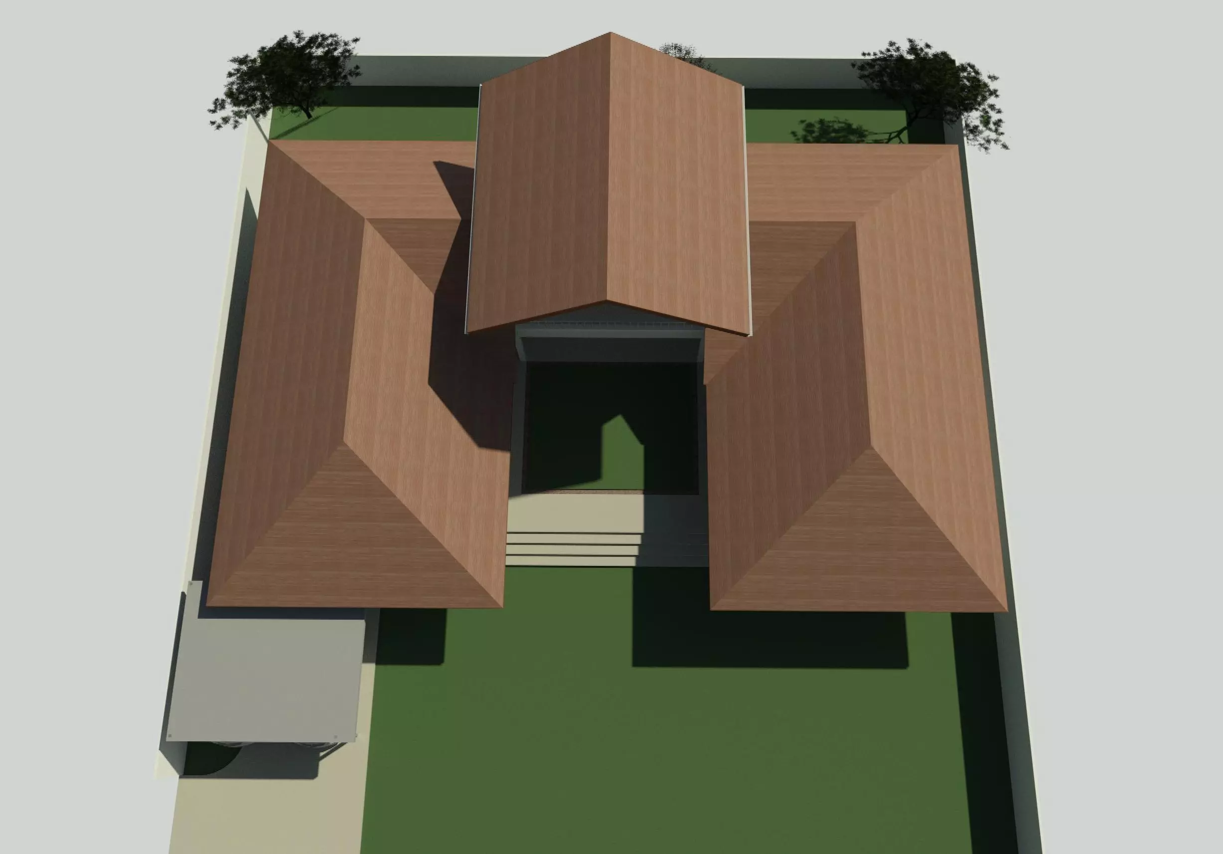 Tropical U house 3D model_0