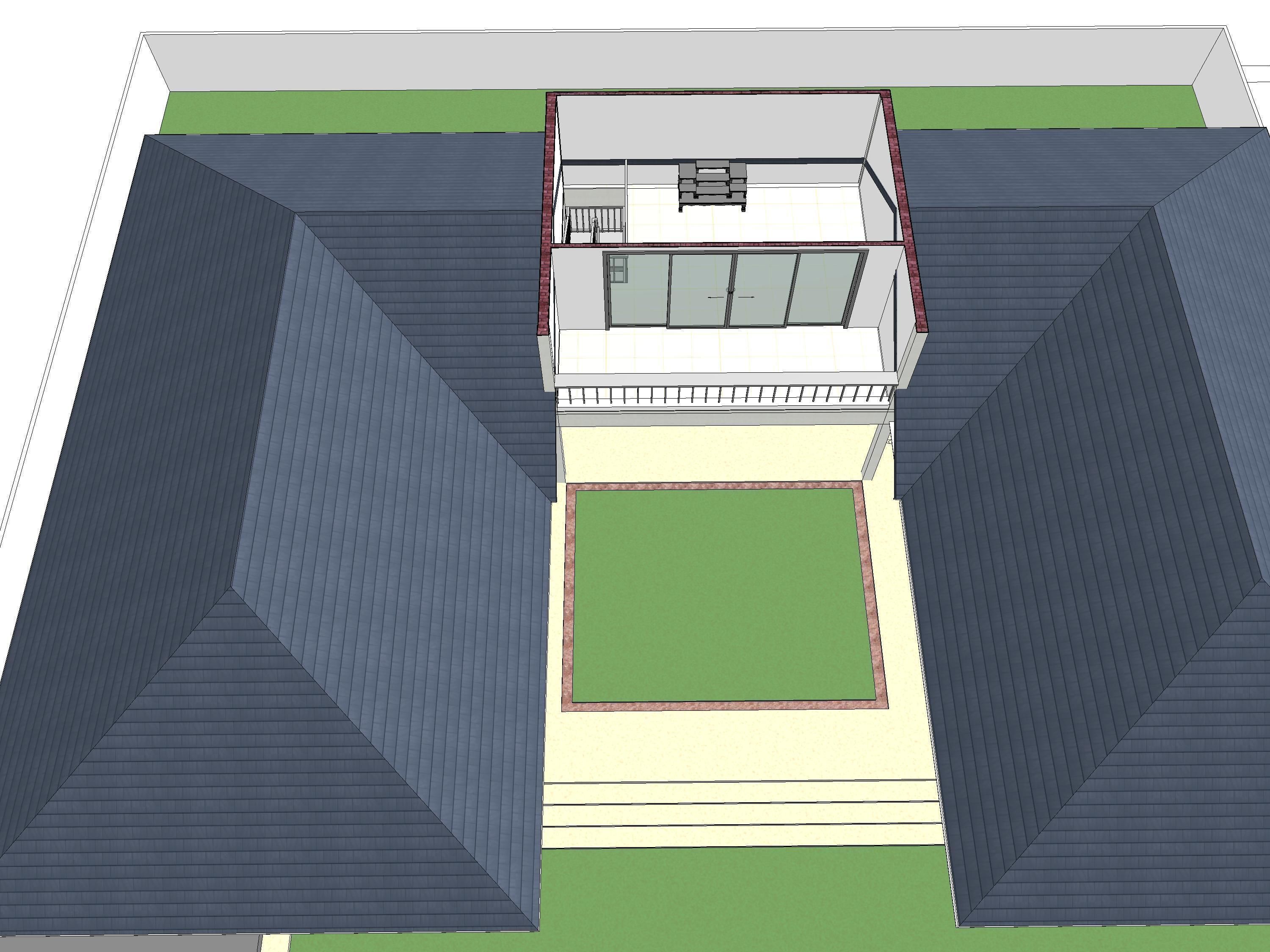 Tropical U house 3D model_8