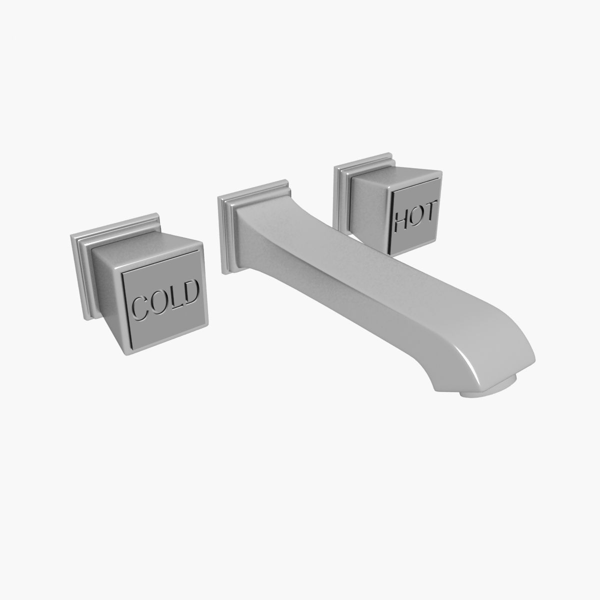 Tap Model 2 bathroom faucet with two squares 3D model_2