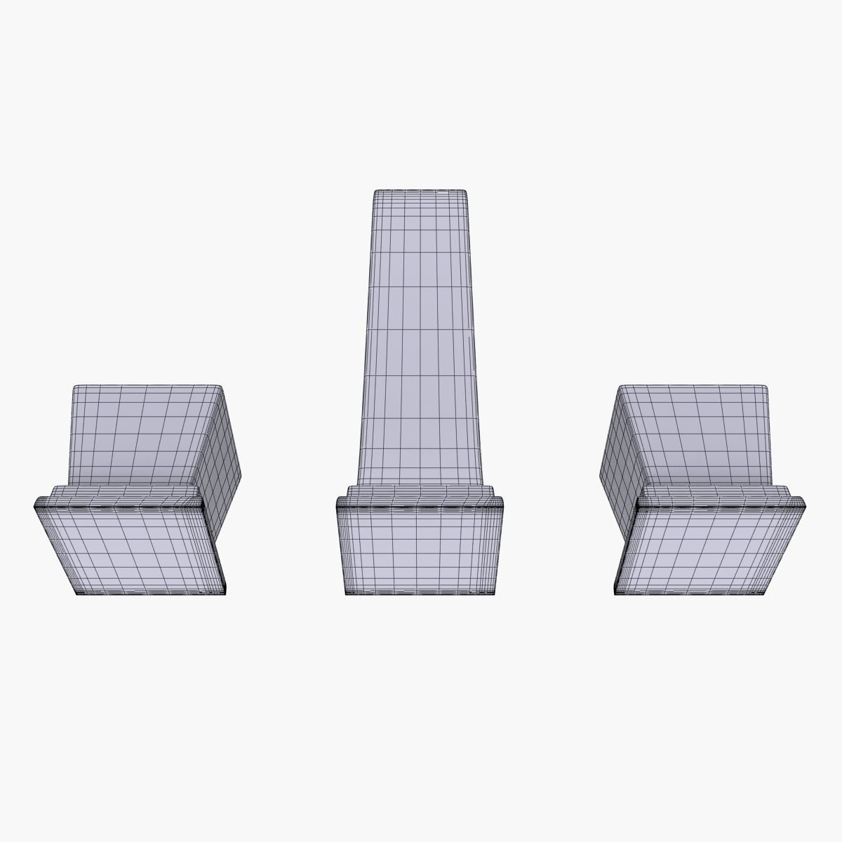 Tap Model 2 bathroom faucet with two squares 3D model_6