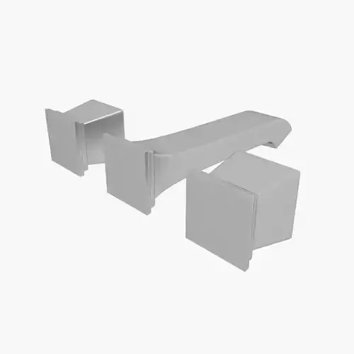 Tap Model 2 bathroom faucet with two squares 3D model