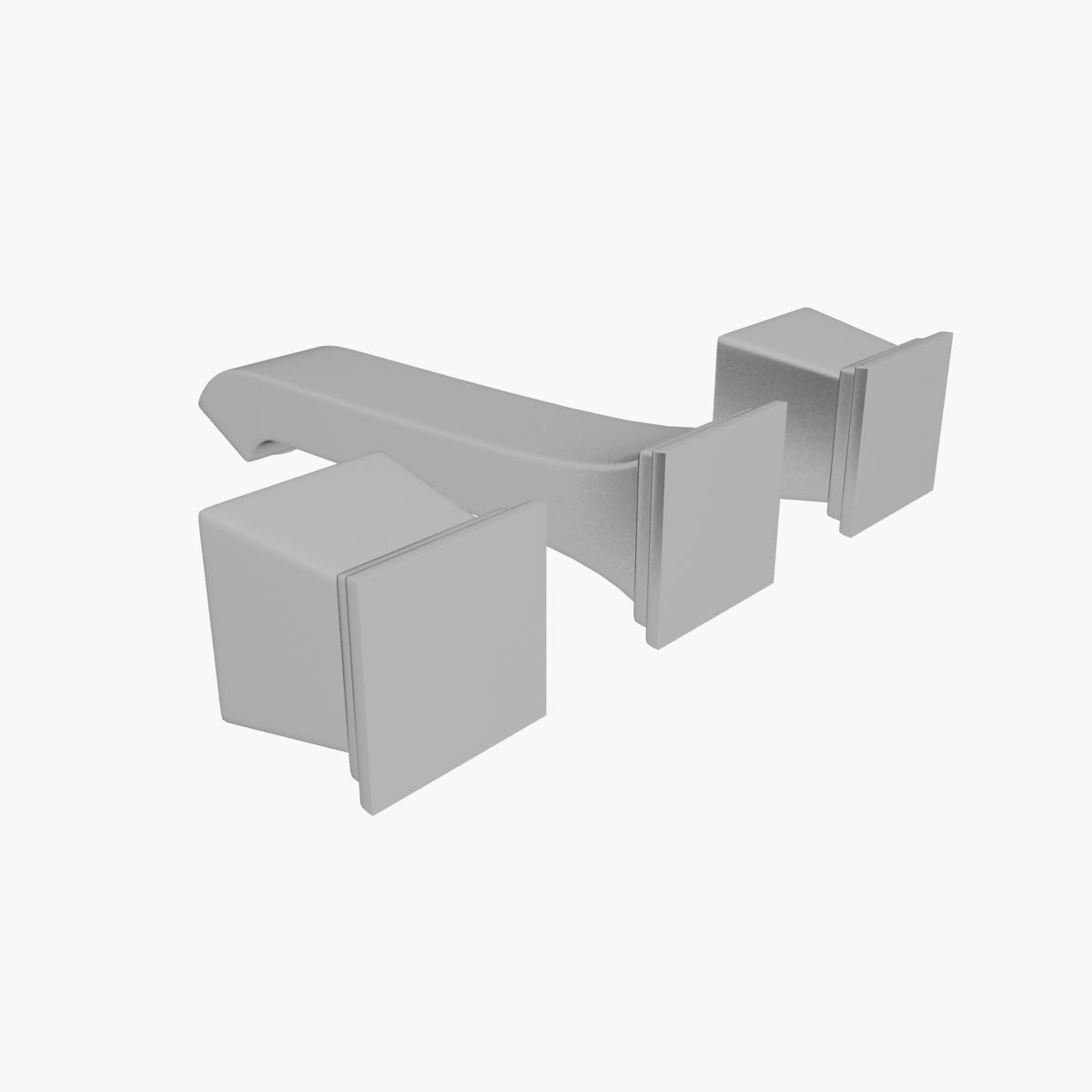 Tap Model 2 bathroom faucet with two squares 3D model_4