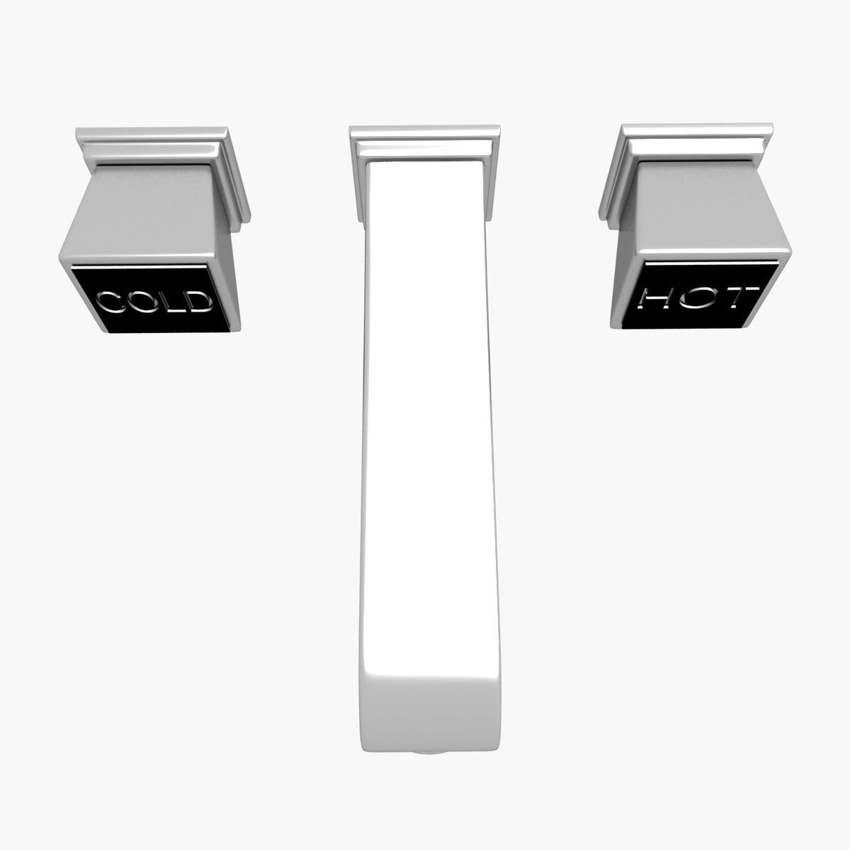 Tap Model 2 bathroom faucet with two squares 3D model_1