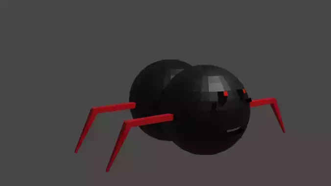 spider 3d model with legs