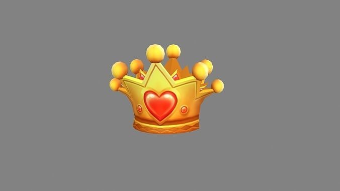 Cartoon Gold Crown - Love Crown Low-poly 3D model
