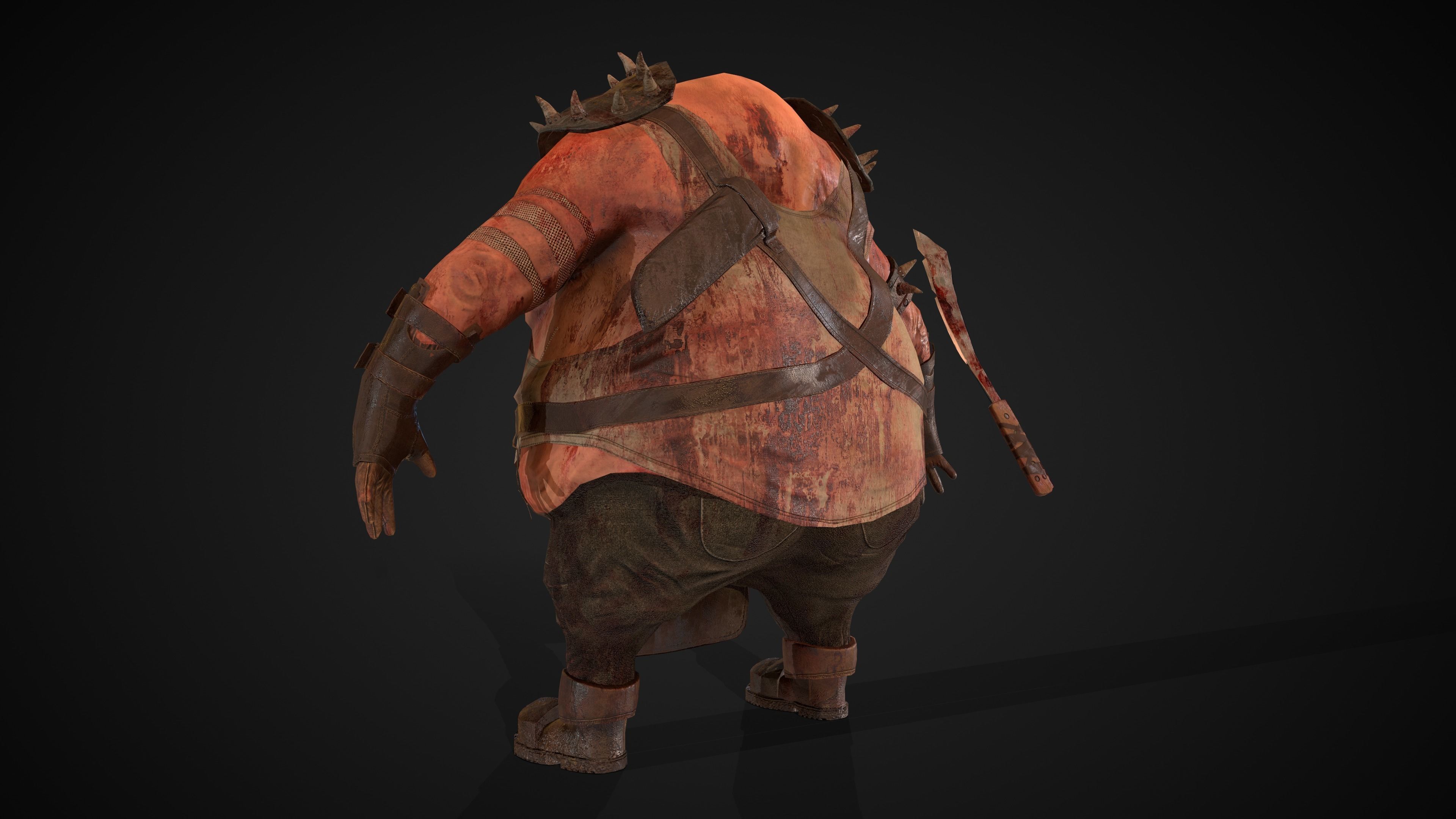 Fat Warrior  Low-poly 3D model_3